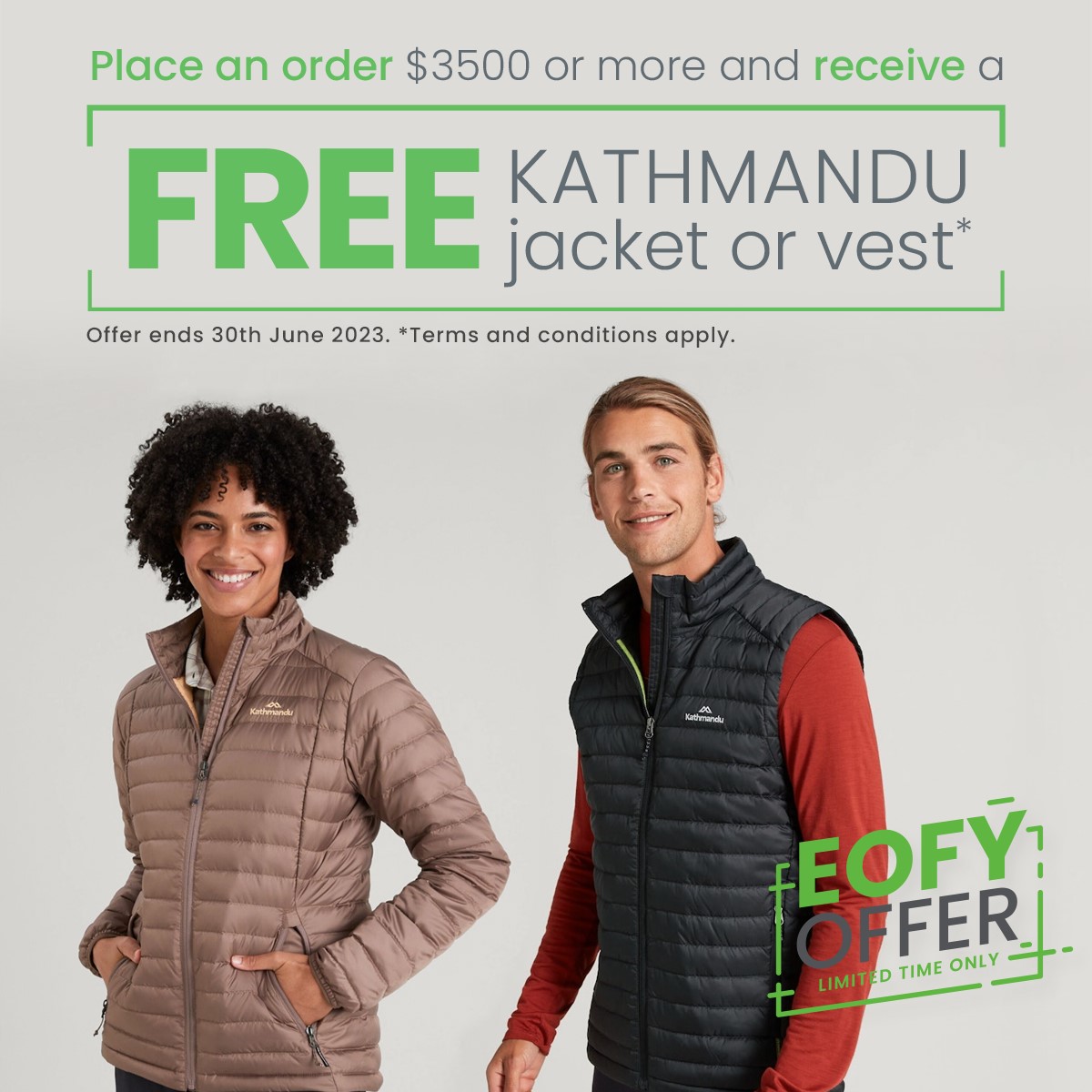 Exclusive EOFY Offer: Get a Free Jacket or Vest with Orders over $3500!*